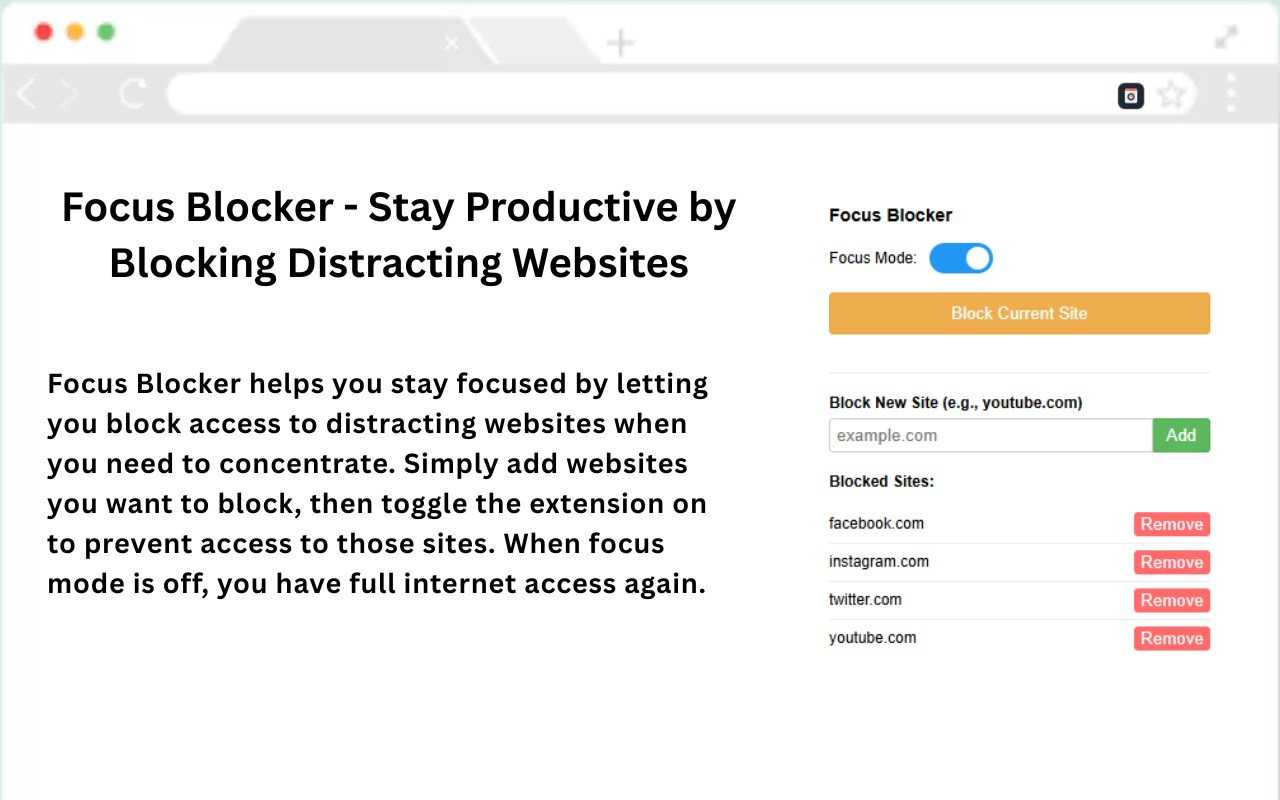 Focus Blocker extension interface