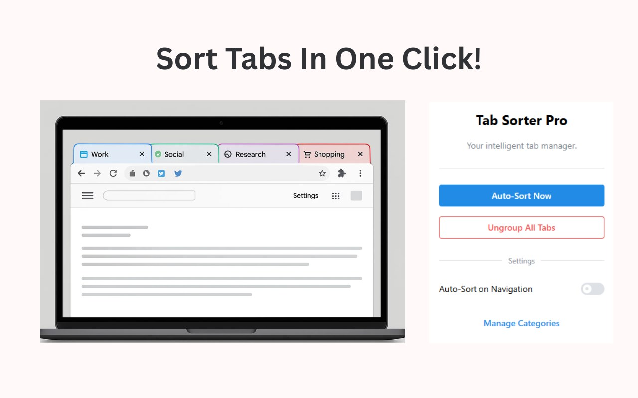 Tab Sorter Pro extension interface